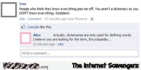 Funny Facebook dictionary fail @PMSLweb.com