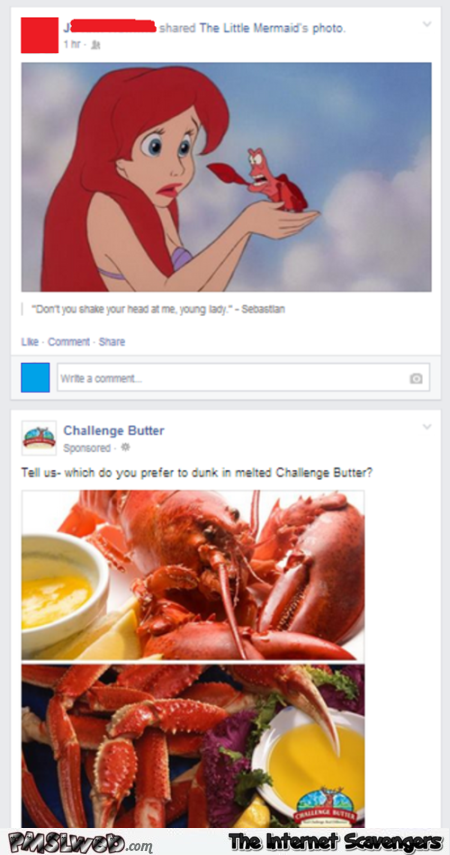 Little mermaid lobster humor @PMSLweb.com