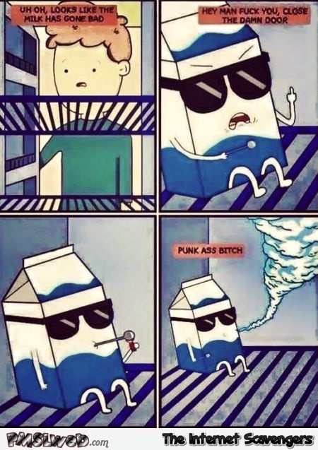 Milk has gone bad funny cartoon