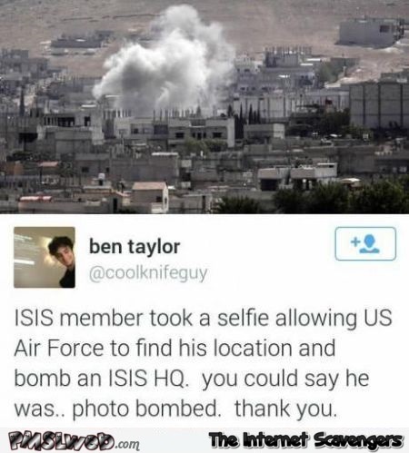 Isis member selfie fail @PMSLweb.com
