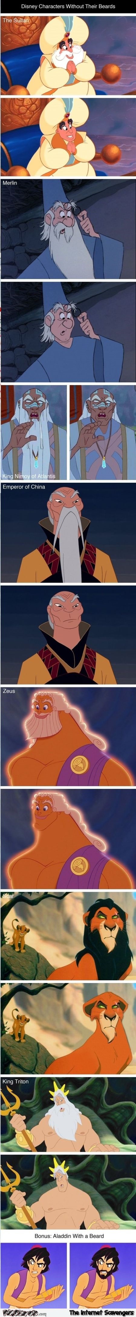 Disney characters without their beards @PMSLweb.com