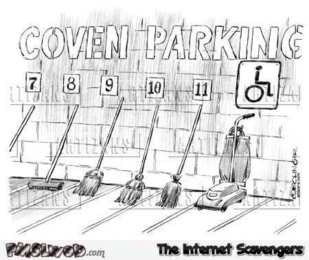 Funny coven parking cartoon @PMSLweb.com