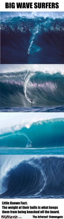 Funny big waves surfers fact