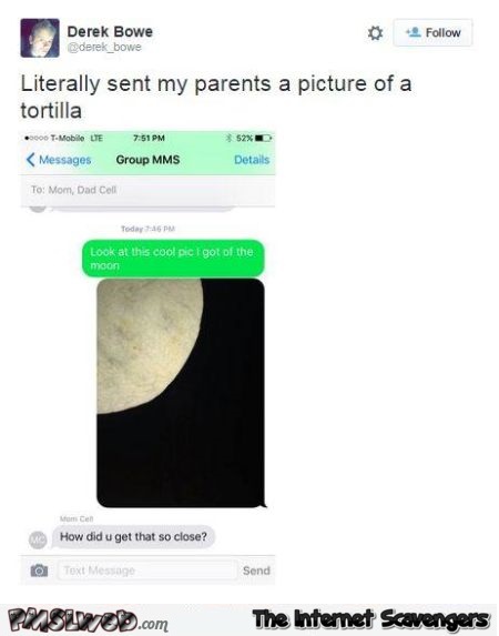 The moon is a tortilla funny tweet