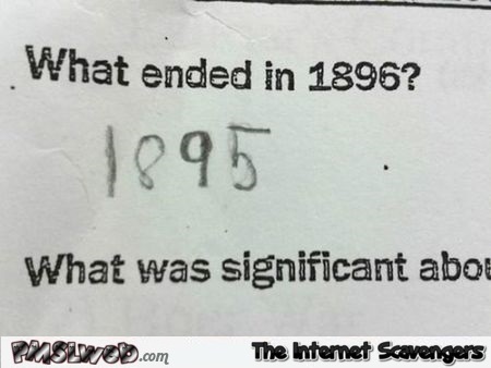 Funny history test answer @PMSLweb.com