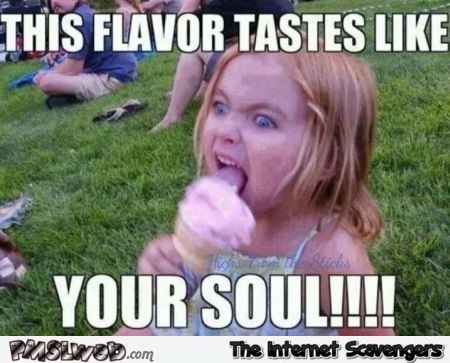 Ice cream tastes like your soul meme @PMSLweb.com
