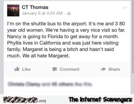 Funny shuttle bus status