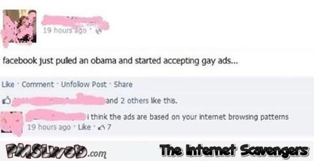 Funny Facebook gay ad fail @PMSLweb.com