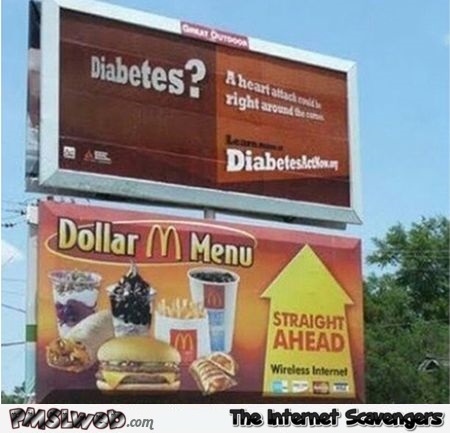 Funny diabetes billboard placement fail @PMSLweb.com