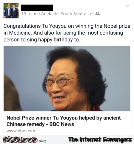 Funny Nobel prize winner name – Friday LOL @PMSLweb.com