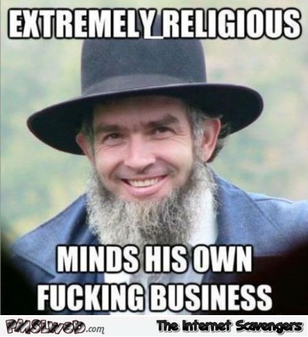 Amish guy minds his own business meme @PMSLweb.com