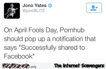 Funny April fools Pornhub suggestion @PMSLweb.com