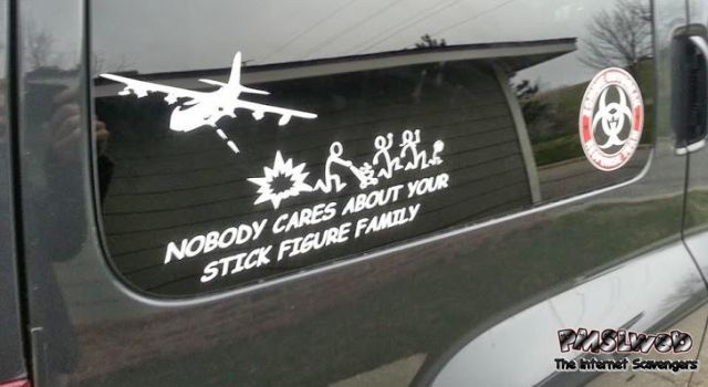 Nobody cares about your stick figure family sticker @PMSLweb.com
