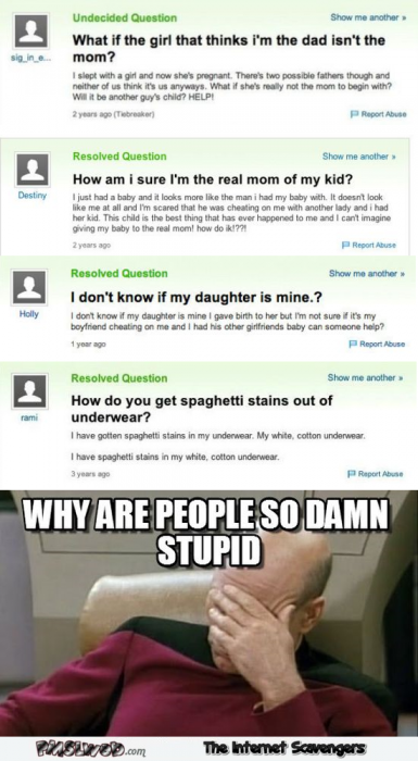 Stupid people on Yahoo humor