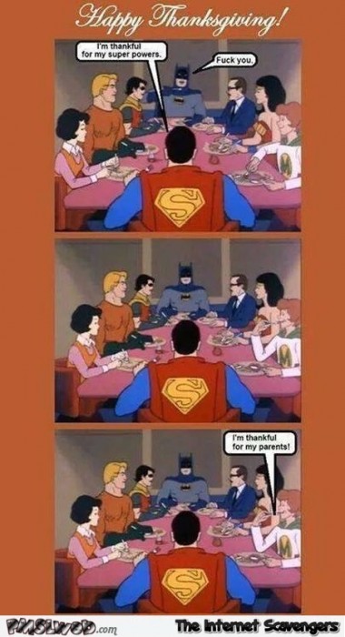 Funny justice league Thanksgiving