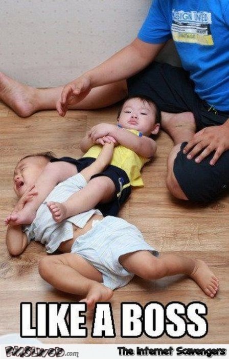 Baby wrestling like a boss