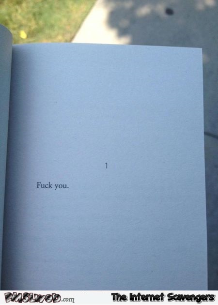 Funny f*ck you book chapter – Crazy Friday @PMSLweb.com