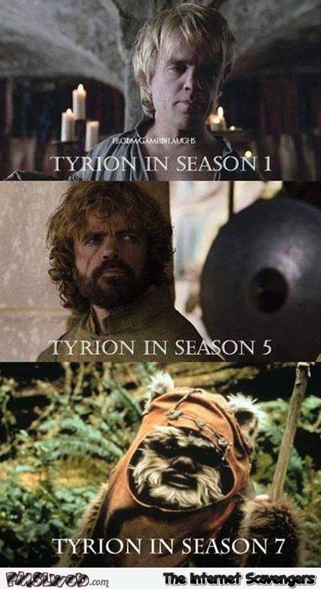 Tyrion season by season humor @PMSLweb.com