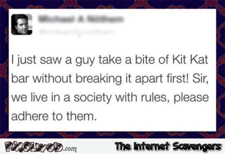 Please eat your kitkat the correct way funny status