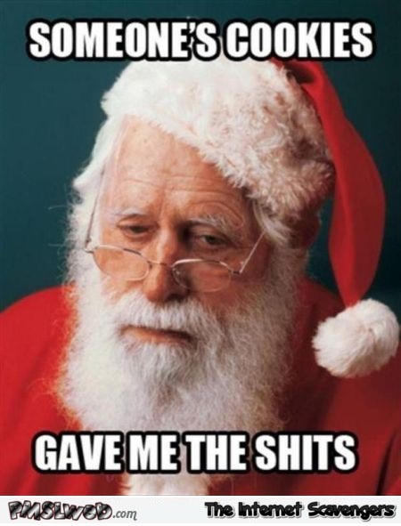 Someone’s cookies gave me the shits Santa meme