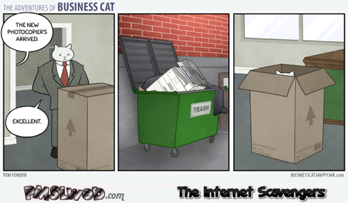 Funny business cat  box humor