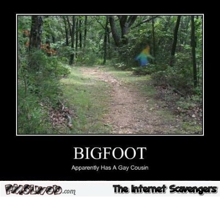Bigfoot has a gay cousin demotivational @PMSLWeb.com