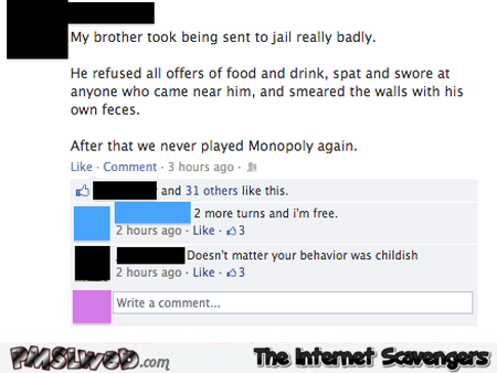 Funny Monopoly Facebook status @PMSLweb.com