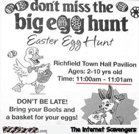 Easter egg hunt fail