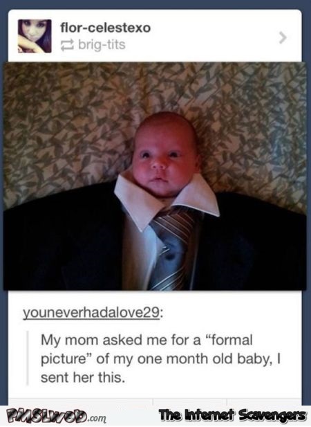 Funny formal baby picture @PMSLweb.com