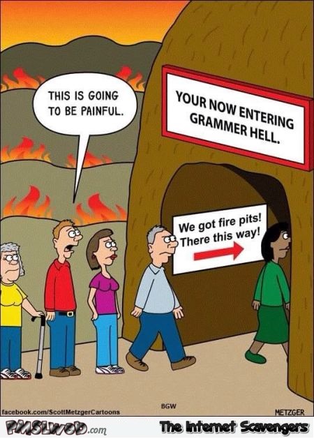 Grammar hell funny cartoon @PMSLweb.com