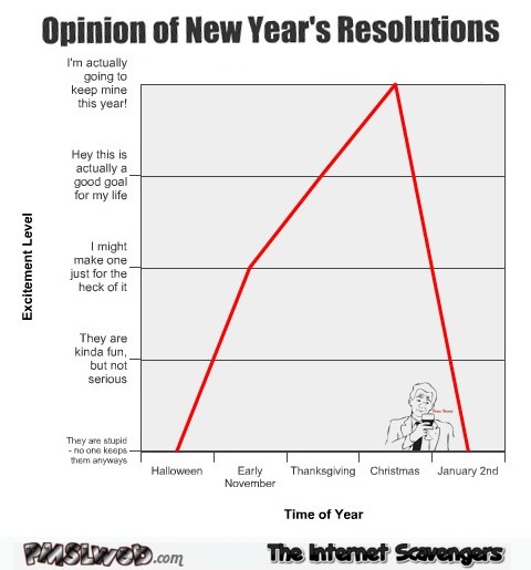 Funny new year resolutions graph @PMSLweb.com
