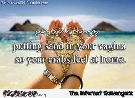 Putting sand in your vagina funny quote