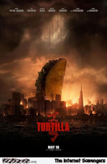 Funny Tortilla Godzilla parody @PMSLweb.com