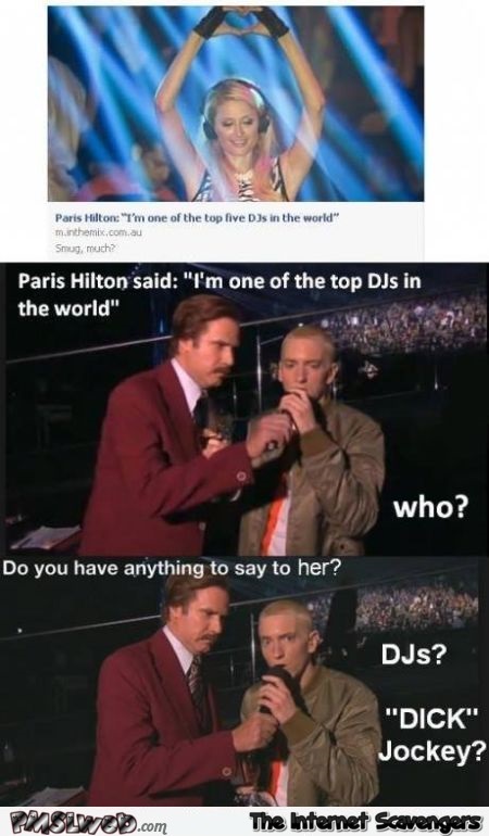 Eminem about Paris Hilton’s DJ skills @PMSLweb.com