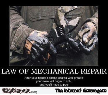 Funny law of mechanical repair @PMSLweb.com