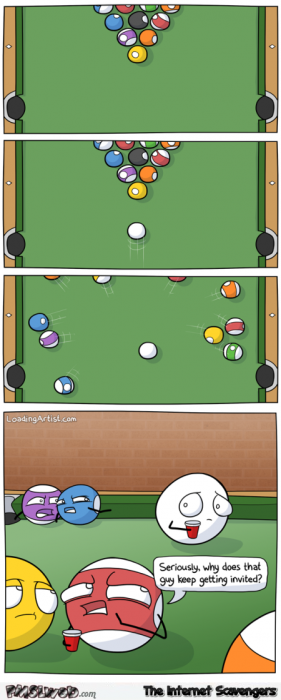 Funny pool game cartoon