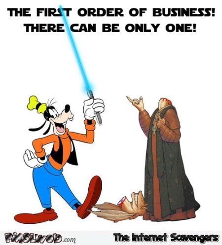 There can only be one Goofy Star Wars humor @PMSLweb.com