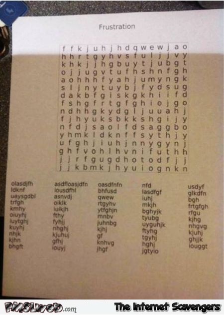 Funny frustration word search