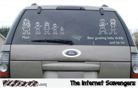 Funny cheating husband stick family sticker @PMSLweb.com