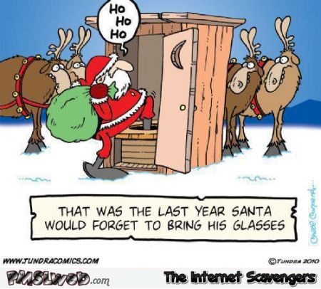 The last time Santa forgot to bring his glasses funny cartoon