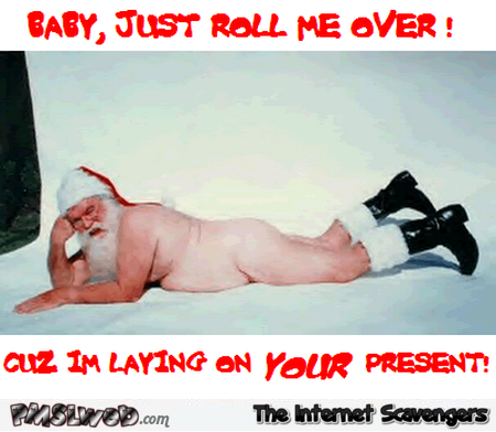 Funny Santa just roll me over – Hilarious Christmas pictures @PMSLweb.com