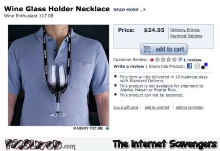 Wine glass holder necklace