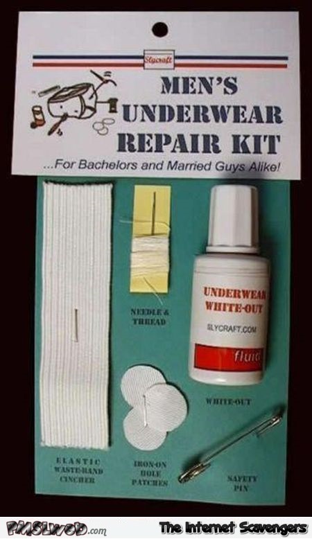 Men’s underwear repair kit @PMSLweb.com