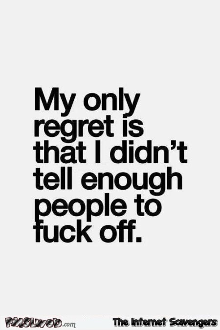 My only regret sarcastic quote