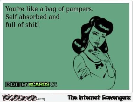 You’re like a bag of pampers sarcastic ecard @PMSLweb.com