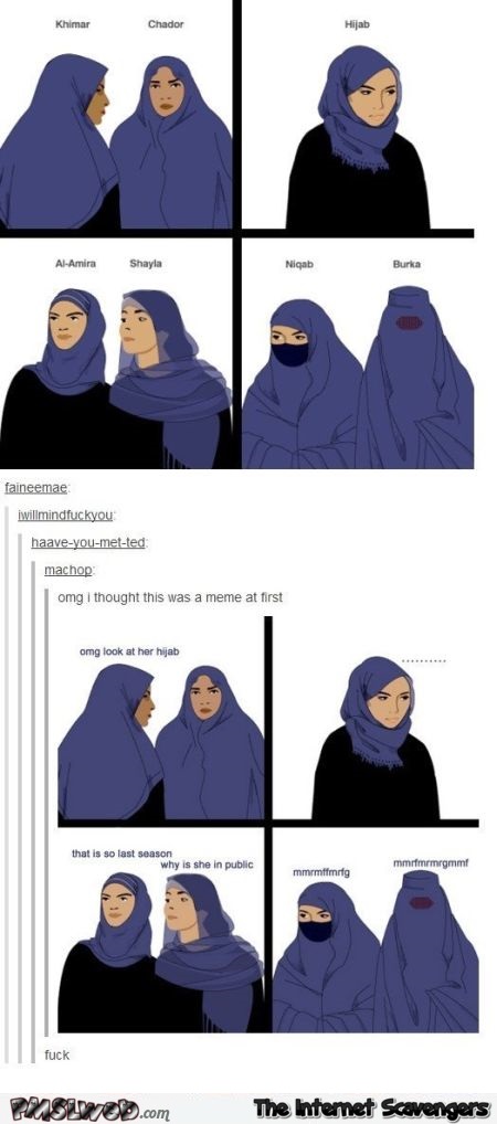 Funny Islamic veils cartoon @PMSLweb.com