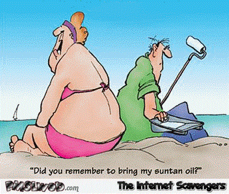 Funny suntan oil cartoon – LMAO pictures @PMSLweb.com