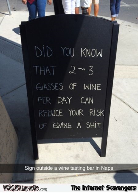 Funny wine tasting bar sign @PMSLweb.com