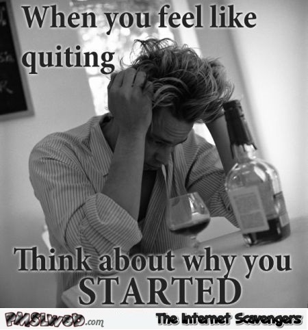 When you feel like quitting alcohol funny quote