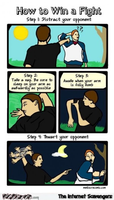 How to win a fight funny cartoon